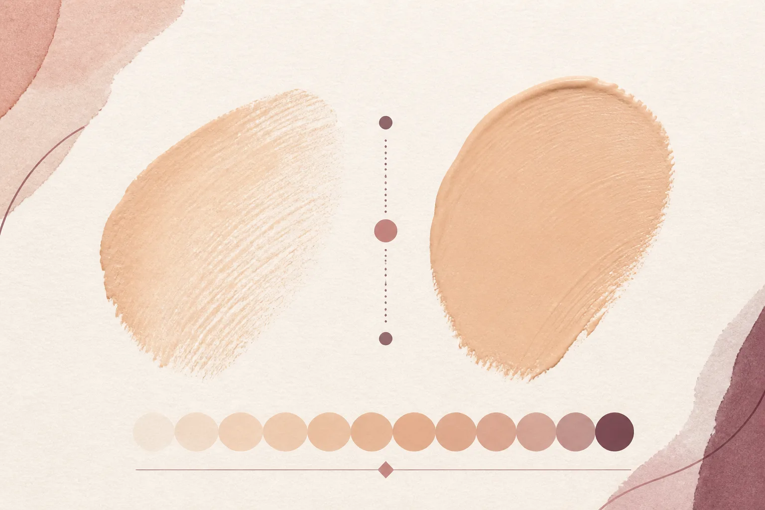 Two abstract complexion swatches, one sheer and one more opaque, shown as a visual spectrum rather than a rigid comparison.